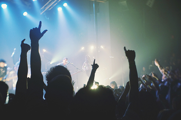 cheering crowd at live show