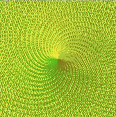 a yellow and green spiral